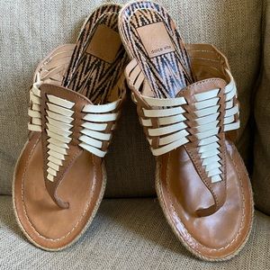 Cream and tan Dolce Vita sandals
